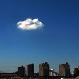 Kiss in blue sky